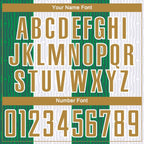 Custom White Old Gold-Kelly Green Sublimation Soccer Uniform Jersey photo 5