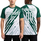 Custom Kelly Green White Sublimation Soccer Uniform Jersey worn front and back