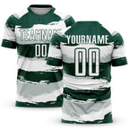 Custom Green White Sublimation Soccer Uniform Jersey