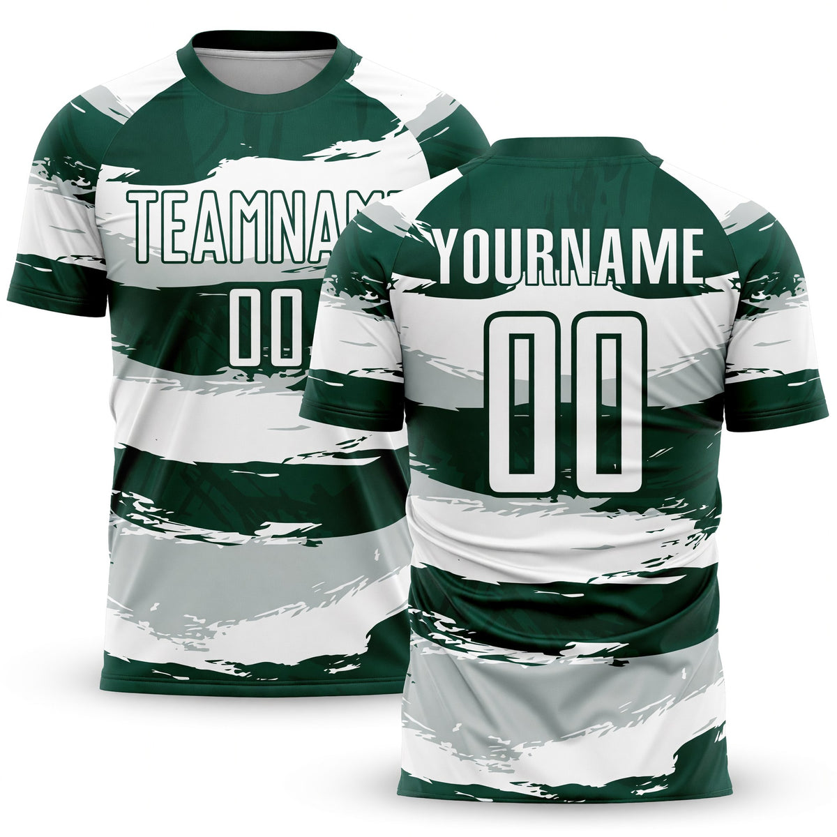 Custom Green White Sublimation Soccer Uniform Jersey