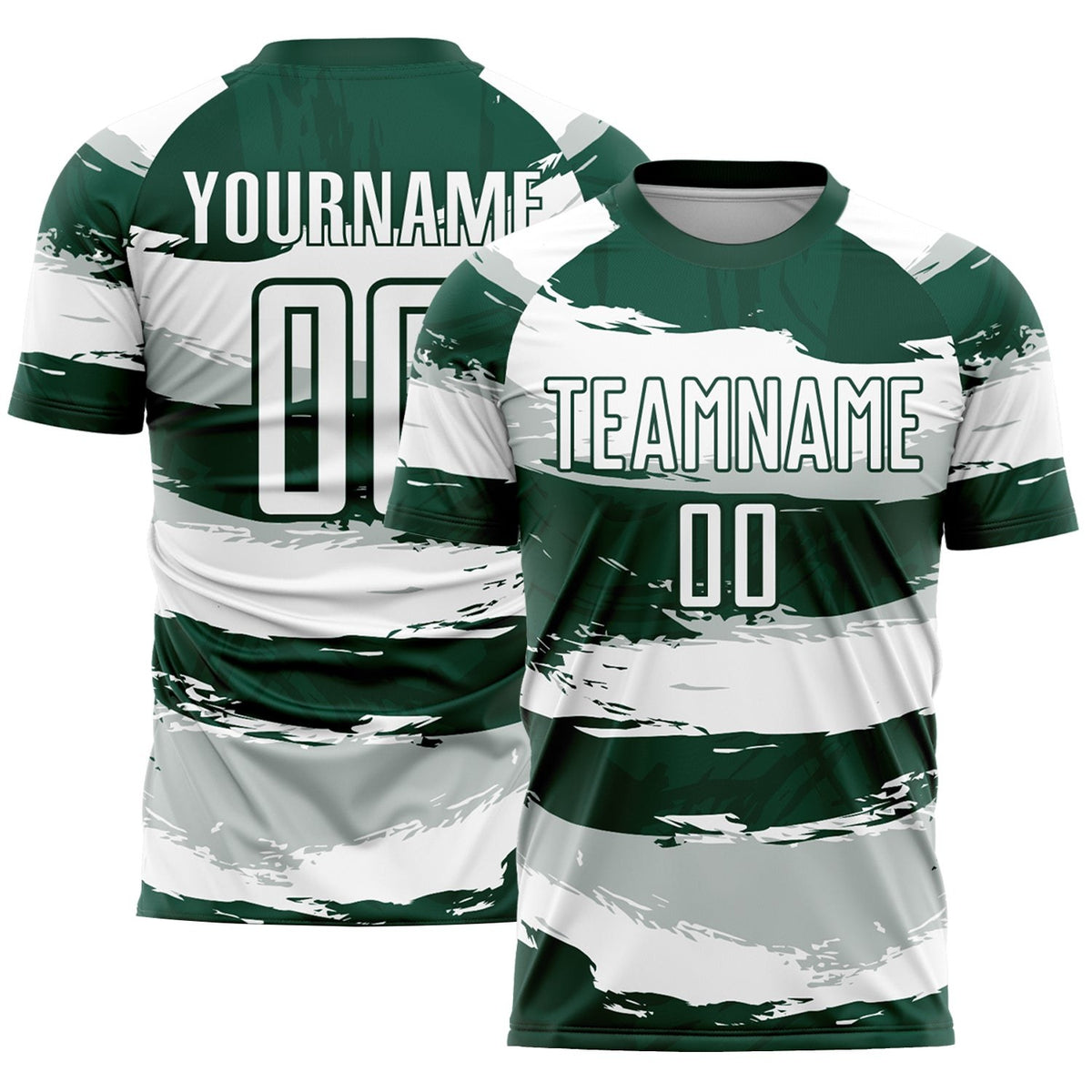 Custom Green White Sublimation Soccer Uniform Jersey photo 1