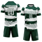 Custom Green White Sublimation Soccer Uniform Jersey photo 2