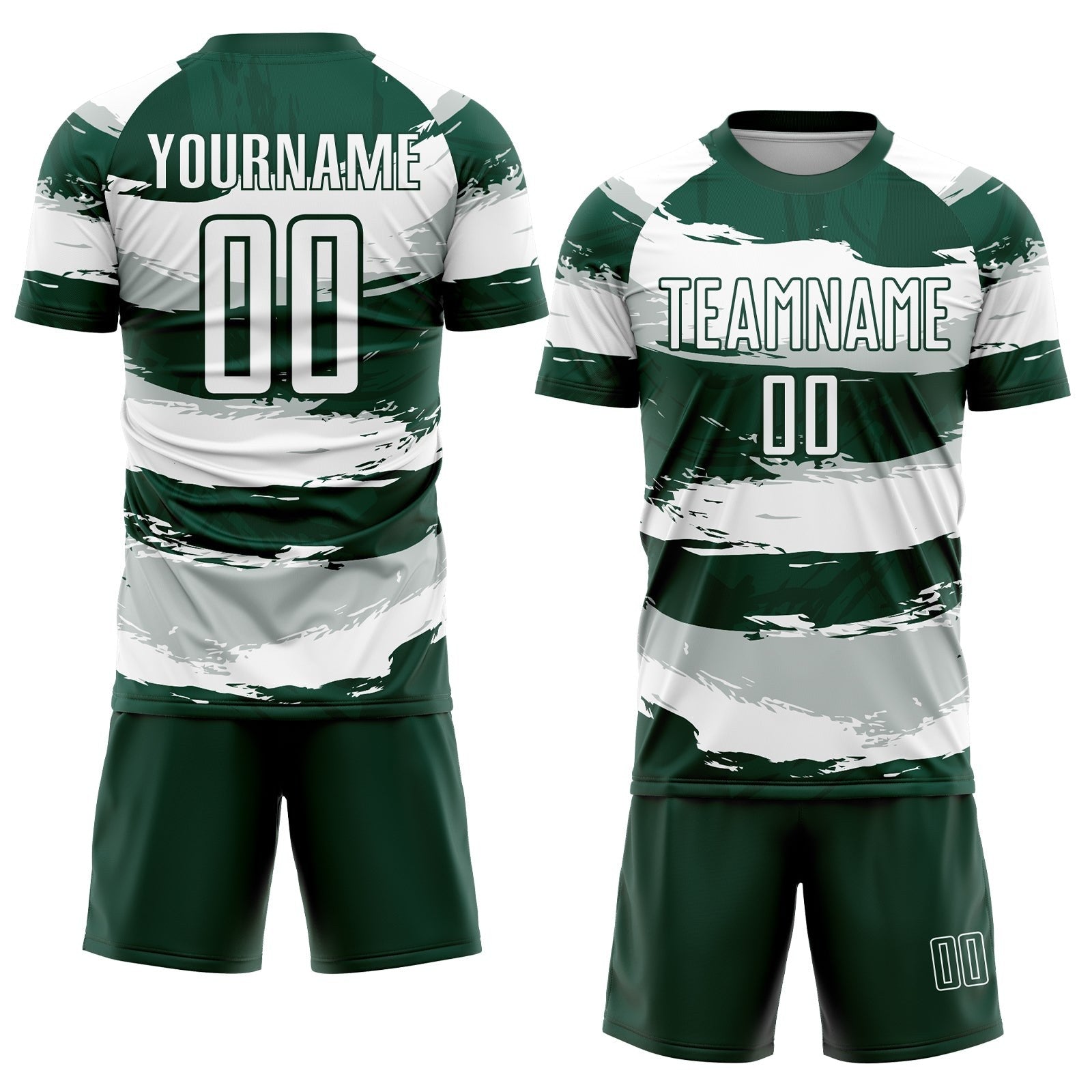 Custom Green White Sublimation Soccer Uniform Jersey photo 2