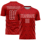 Custom Red White Sublimation Soccer Uniform Jersey