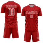 Custom Red White Sublimation Soccer Uniform Jersey photo 2
