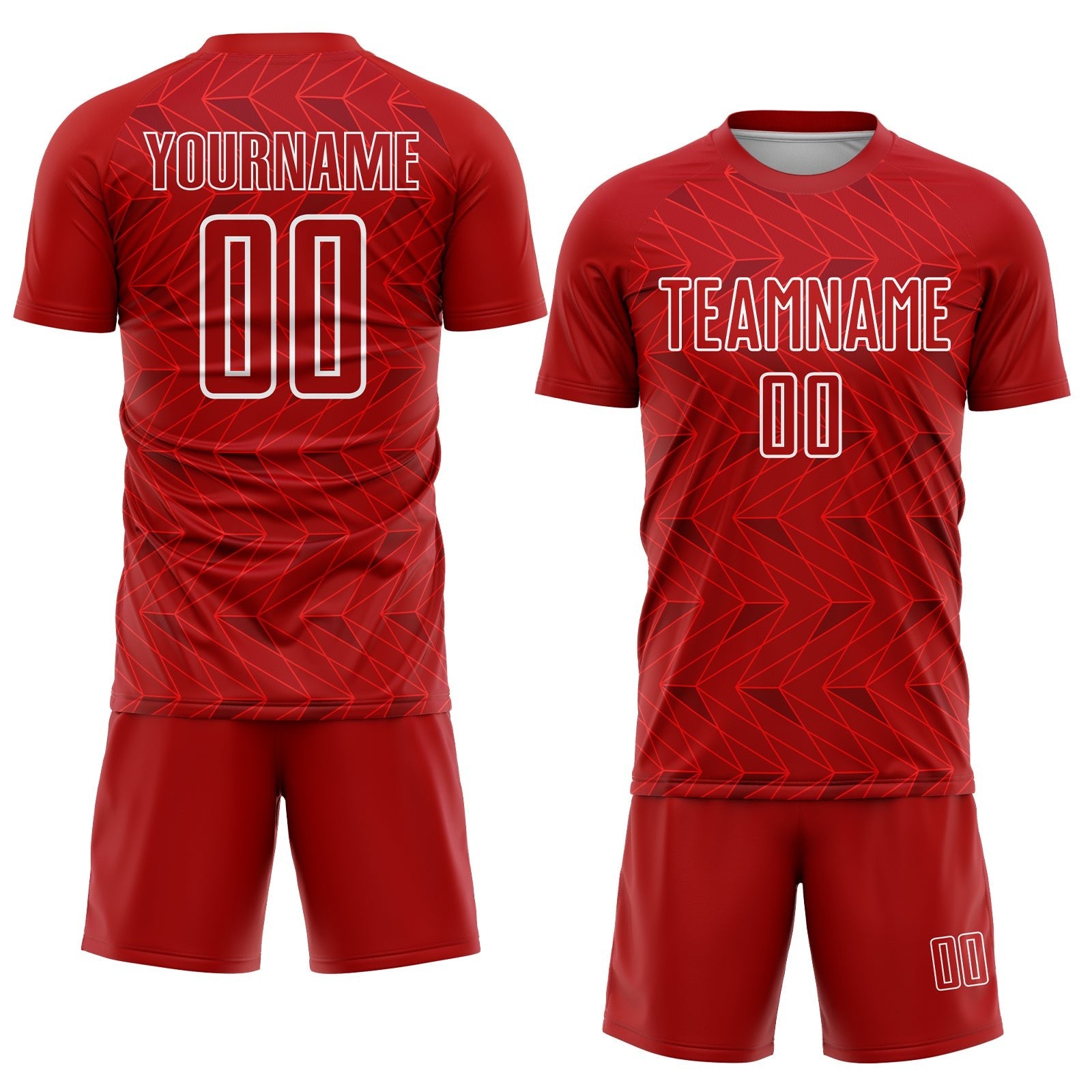 Custom Red White Sublimation Soccer Uniform Jersey photo 2