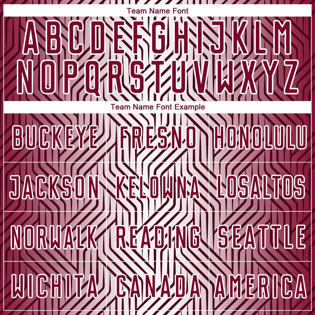 Custom Maroon White Lines Sublimation Soccer Uniform Jersey photo 4