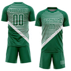 Custom Kelly Green White Stripes Sublimation Soccer Uniform Jersey photo 2