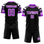 Custom Black Purple-White Animal Print Sublimation Soccer Uniform Jersey photo 2