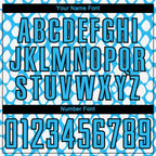 Custom Sky Blue Black-White Snake Skin Sublimation Soccer Uniform Jersey photo 5