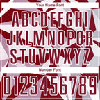 Custom Crimson White Geometric Pattern Sublimation Soccer Uniform Jersey photo 5