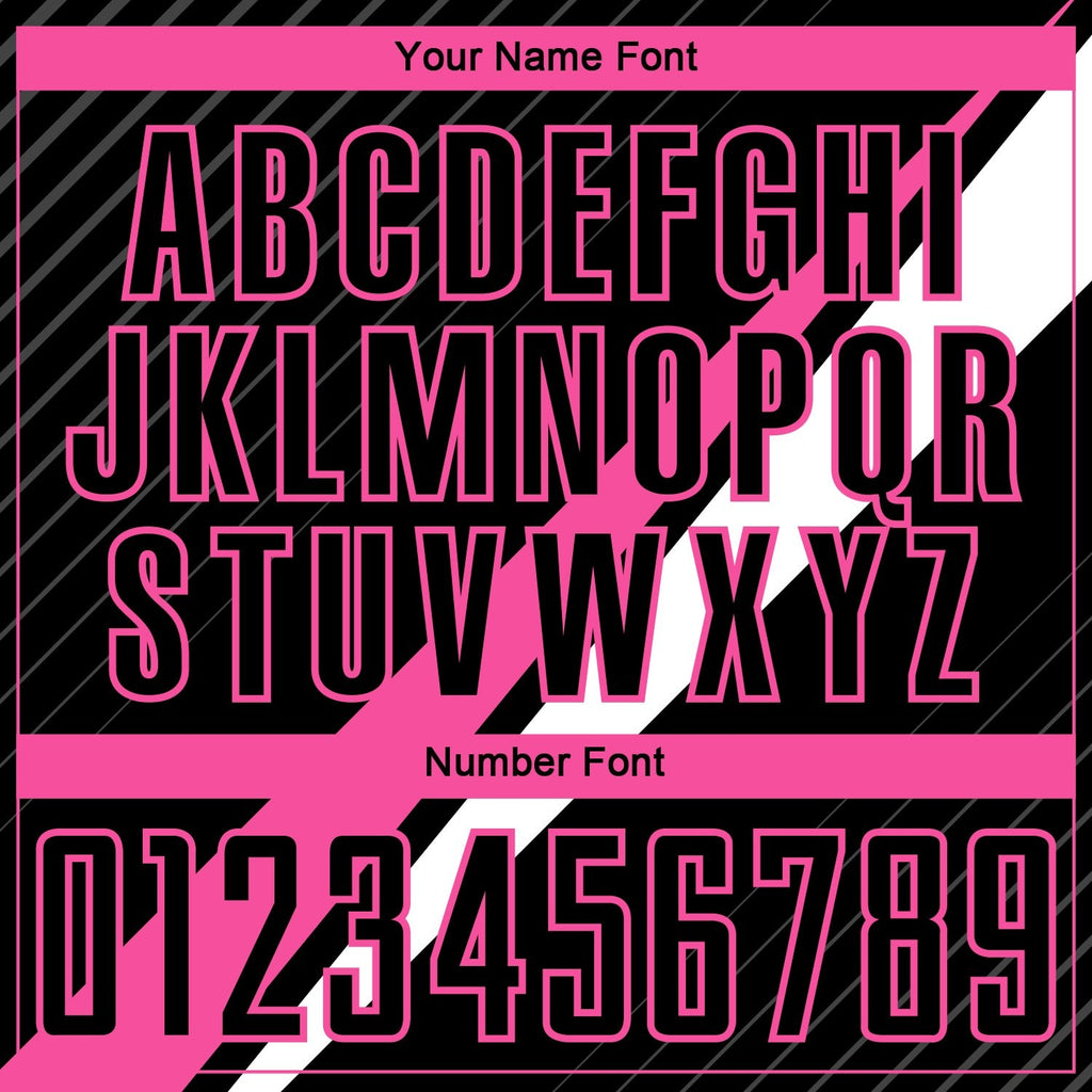 Custom Black Pink-White Diagonal Lines Sublimation Soccer Uniform Jersey photo 5