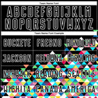 Custom Black White Colorful Geometric Triangle Sublimation Soccer Uniform Jersey photo 4