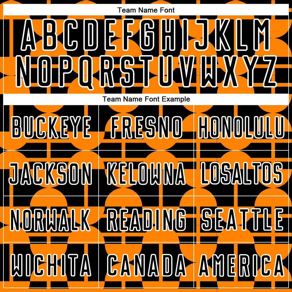 Custom Black Bay Orange-White Geometric Shapes Sublimation Soccer Uniform Jersey photo 4