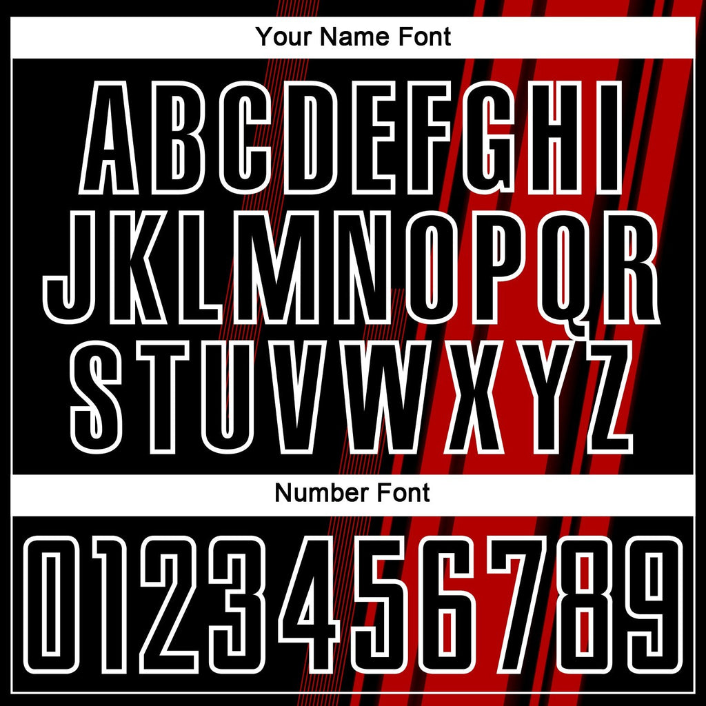 Custom Red Black-White Lines Sublimation Soccer Uniform Jersey photo 5