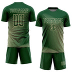 Custom Green Cream Lines Sublimation Soccer Uniform Jersey photo 2
