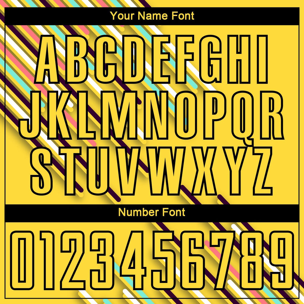 Custom Yellow Black Lines Sublimation Soccer Uniform Jersey photo 5