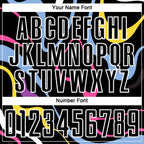 Custom Black White Fluid Shapes Sublimation Soccer Uniform Jersey photo 5