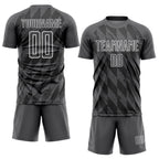 Custom Steel Gray White Geometric Shapes Sublimation Soccer Uniform Jersey photo 2