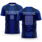 Custom US Navy Blue Black-White Lines Sublimation Soccer Uniform Jersey