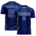 Custom US Navy Blue Black-White Lines Sublimation Soccer Uniform Jersey photo 1