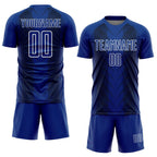 Custom US Navy Blue Black-White Lines Sublimation Soccer Uniform Jersey photo 2