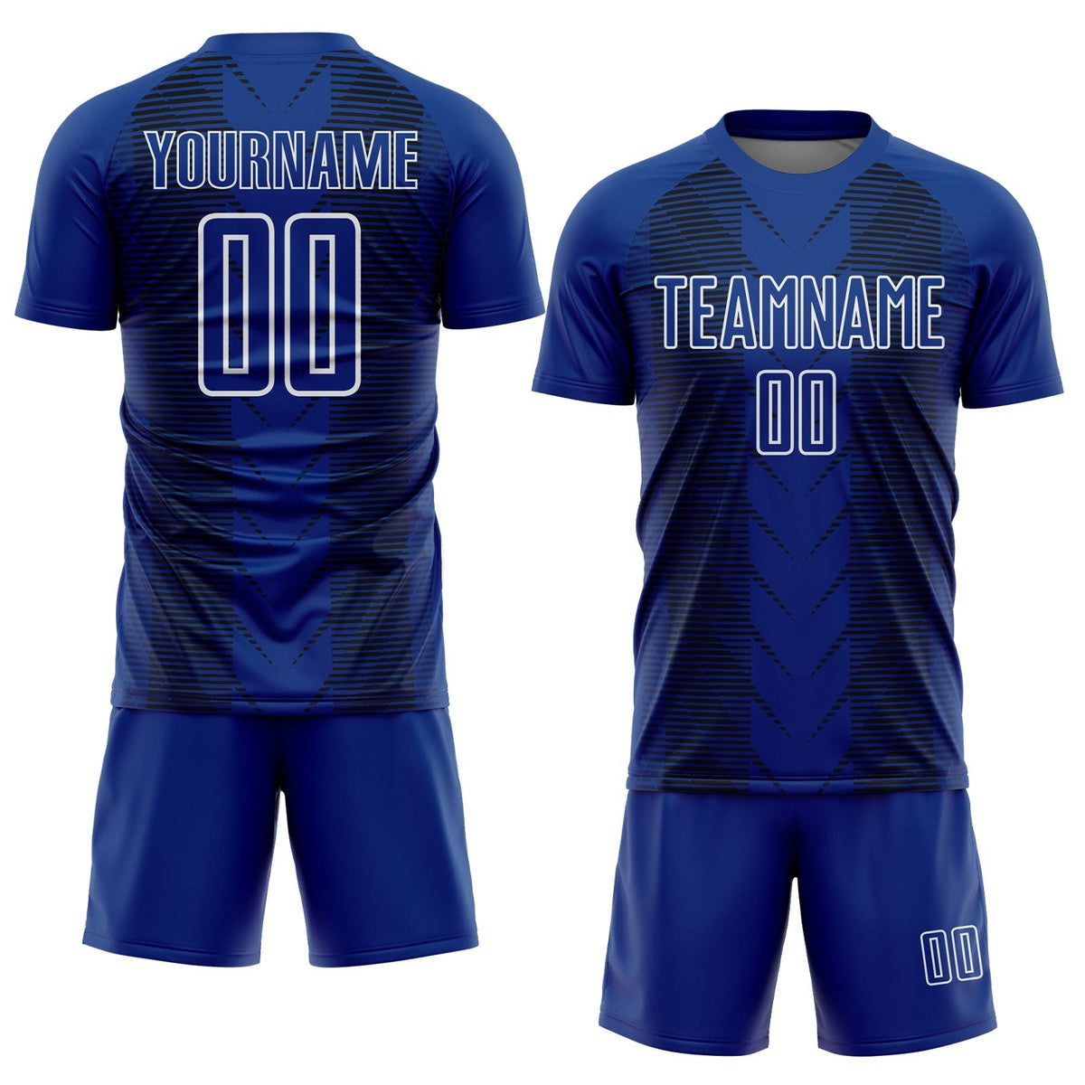 Custom US Navy Blue Black-White Lines Sublimation Soccer Uniform Jersey photo 2