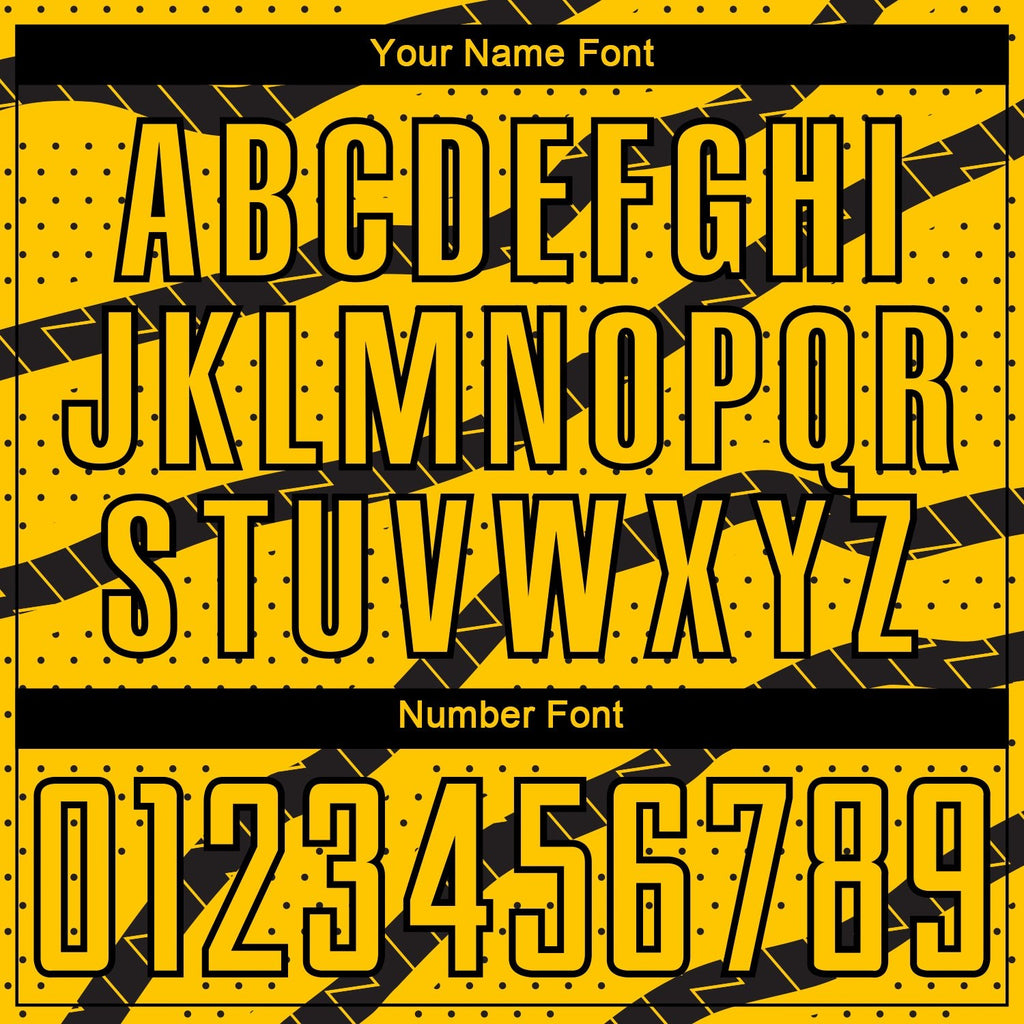 Custom Yellow Black Lines And Dots Sublimation Soccer Uniform Jersey photo 5