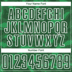 Custom Kelly Green White Geometric Shapes Sublimation Soccer Uniform Jersey photo 5