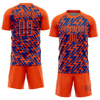 Custom Orange Royal Lightning Sublimation Soccer Uniform Jersey photo 2