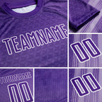Custom Purple White Diagonal Lines Sublimation Soccer Uniform Jersey detail