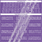 Custom Purple White Diagonal Lines Sublimation Soccer Uniform Jersey photo 4