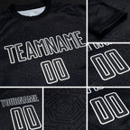 Custom Black White Geometric Shapes Sublimation Soccer Uniform Jersey detail