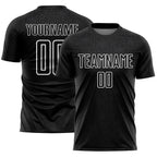 Custom Black White Geometric Shapes Sublimation Soccer Uniform Jersey photo 1