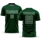 Custom Green White Geometric Shapes Sublimation Soccer Uniform Jersey