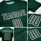 Custom Green White Geometric Shapes Sublimation Soccer Uniform Jersey detail