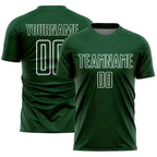 Custom Green White Geometric Shapes Sublimation Soccer Uniform Jersey photo 1
