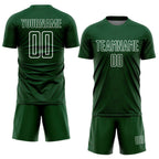 Custom Green White Geometric Shapes Sublimation Soccer Uniform Jersey photo 2