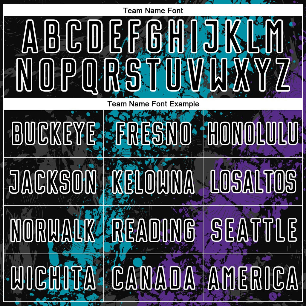 Custom Black Teal-Purple Dripping Splatter Art Sublimation Soccer Uniform Jersey photo 4