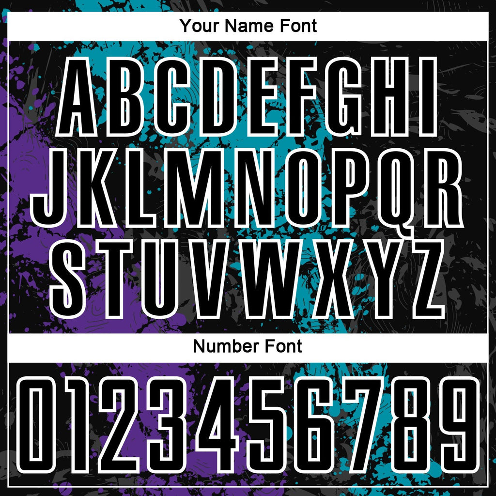 Custom Black Teal-Purple Dripping Splatter Art Sublimation Soccer Uniform Jersey photo 5