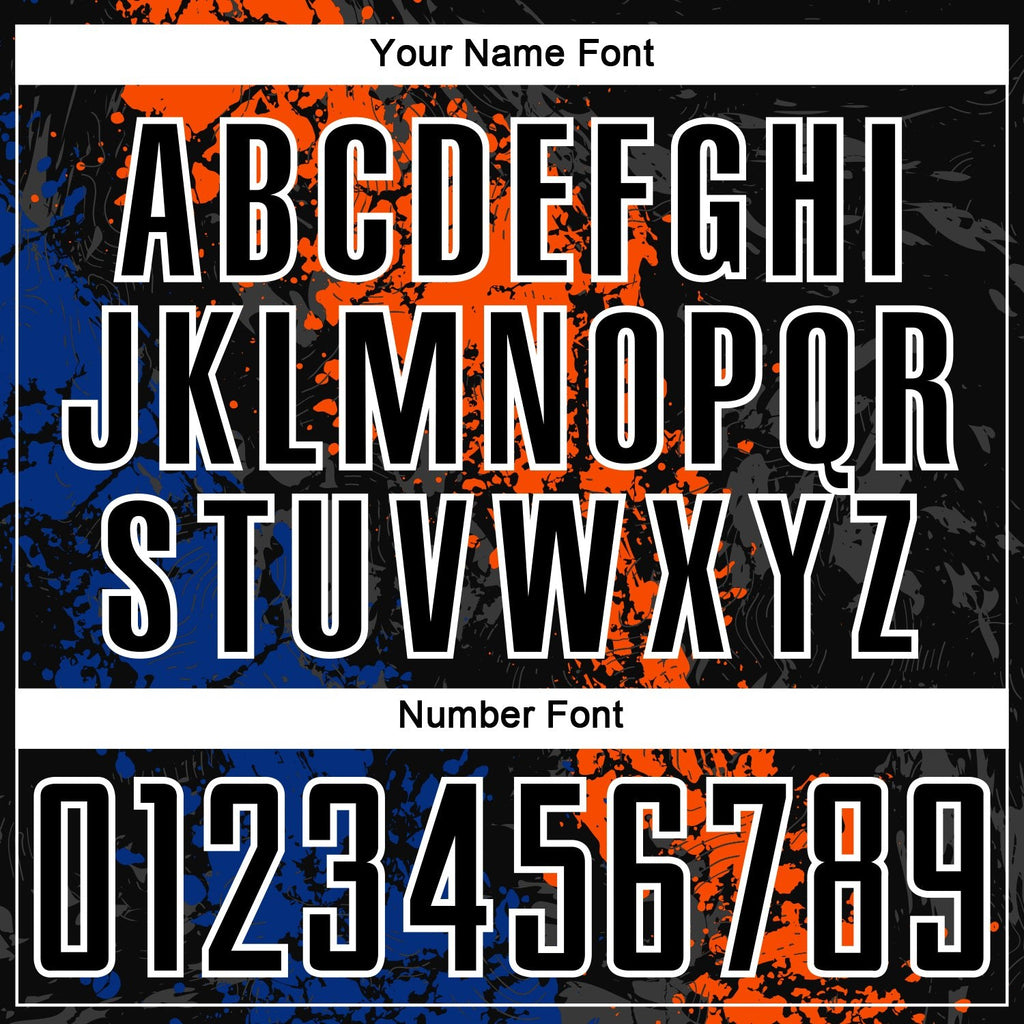 Custom Black Orange-Royal Dripping Splatter Art Sublimation Soccer Uniform Jersey photo 5