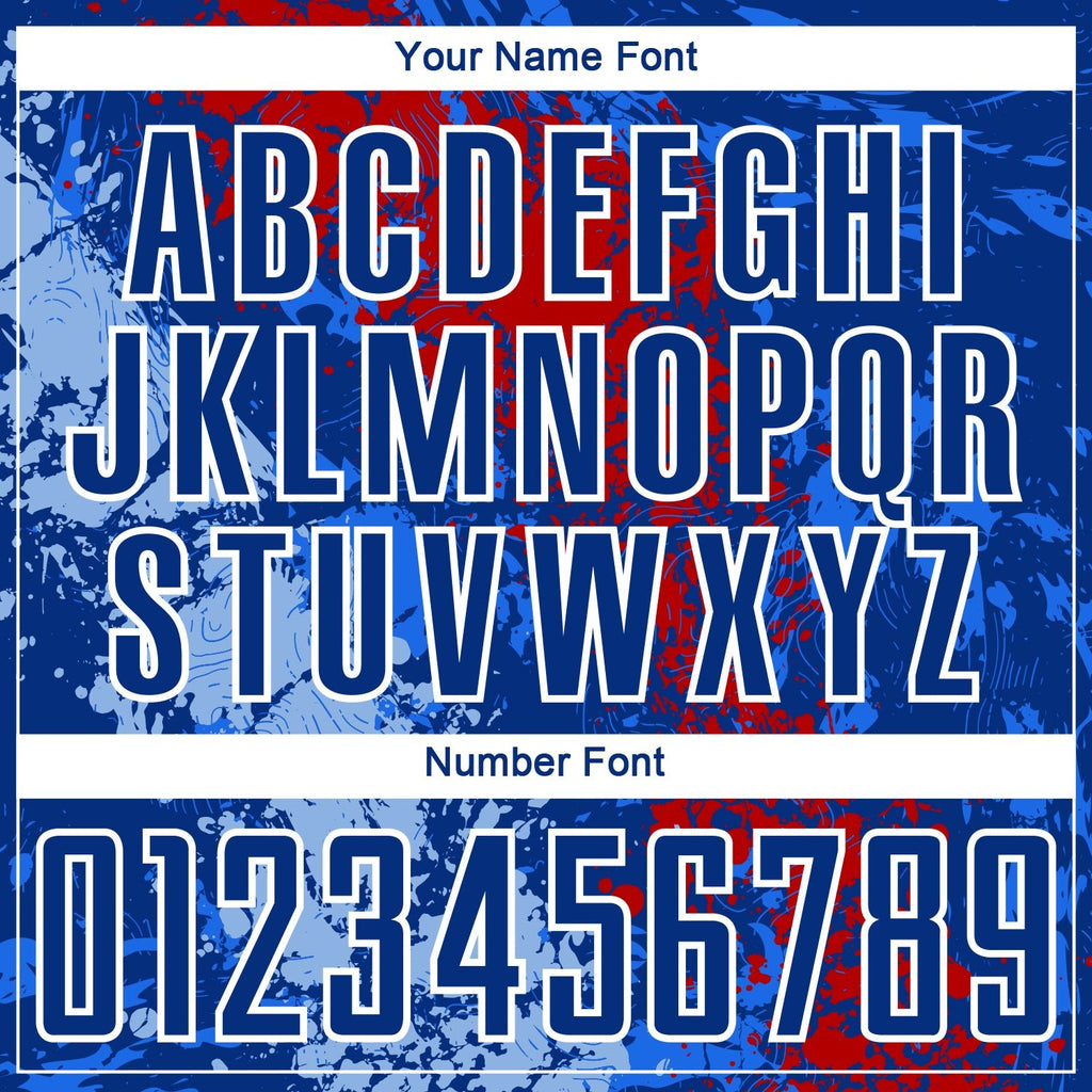 Custom Royal Red-Light Blue Dripping Splatter Art Sublimation Soccer Uniform Jersey photo 5