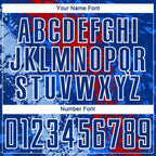 Custom Royal Red-Light Blue Dripping Splatter Art Sublimation Soccer Uniform Jersey photo 5