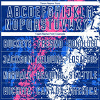 Custom Royal Pink-White Dripping Splatter Art Sublimation Soccer Uniform Jersey photo 4