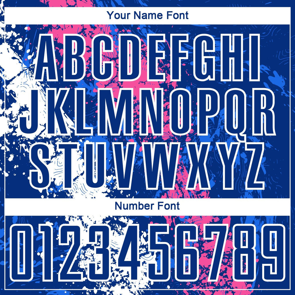 Custom Royal Pink-White Dripping Splatter Art Sublimation Soccer Uniform Jersey photo 5