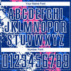 Custom Royal Pink-White Dripping Splatter Art Sublimation Soccer Uniform Jersey photo 5