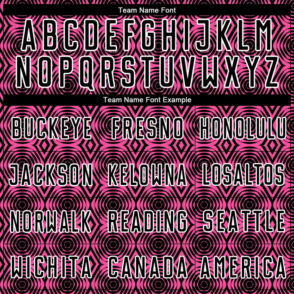 Custom Pink Black-White Geometric Shapes Sublimation Soccer Uniform Jersey photo 4