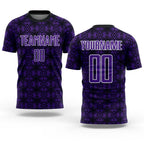 Custom Purple Black-White Geometric Shapes Sublimation Soccer Uniform Jersey