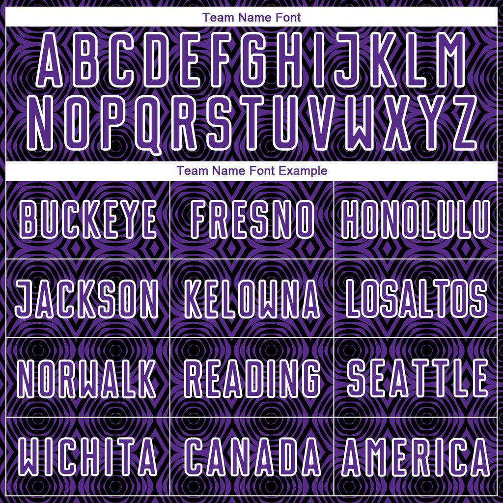 Custom Purple Black-White Geometric Shapes Sublimation Soccer Uniform Jersey photo 4