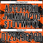 Custom Black Orange-White Splash Sublimation Soccer Uniform Jersey photo 5